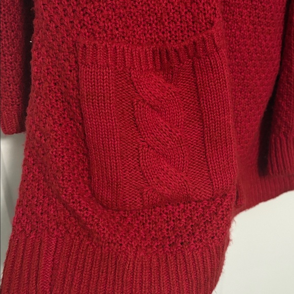 Christopher & Banks red knit cardigan size: L - Picture 2 of 7